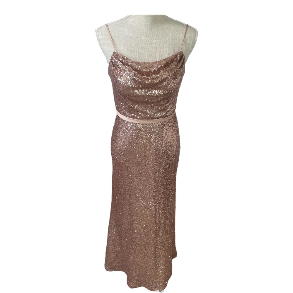 Christina Wu Blush Formal Sequin Dress